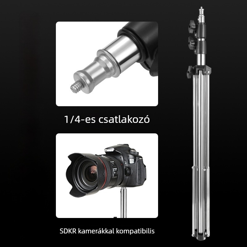 Figure Fit rozsdamentes acélból és ABS-ből készült fotózás lámpatartó, 3 részes, teherbírás 2–4 kg, tömeg 1 kg