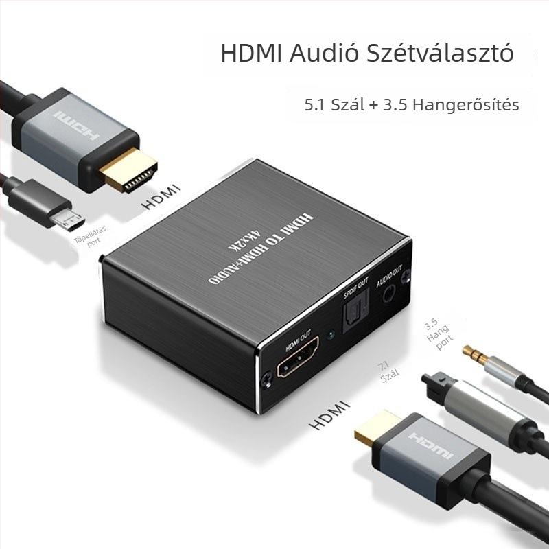 HDMI audió elosztó és dekóder, 4K HDMI, Modell MS-8082, Energia-gazdálkodás támogatott