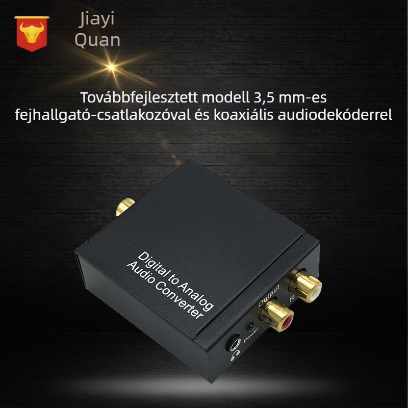Frissített digitális–analóg audió konverter koaxiális dekóddal és 3,5 mm-es fejhallgató csatlakozóval