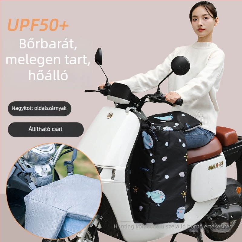 Elektromos járművek lábszárvédő huzat, vastagított őszi–téli meleg, műanyagból