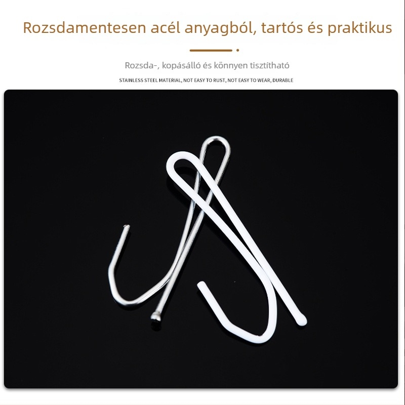 Rozsdamentes acél egykaros függönyhorog - fúrás nélkül, ellenálló a korróziónak, masszív, minden függönyhöz