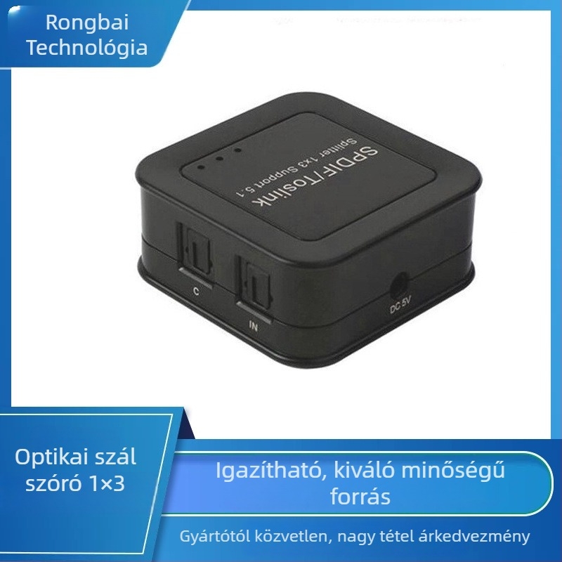 RB25 SPDIF/TosLink optikai digitális audió osztó 1x3