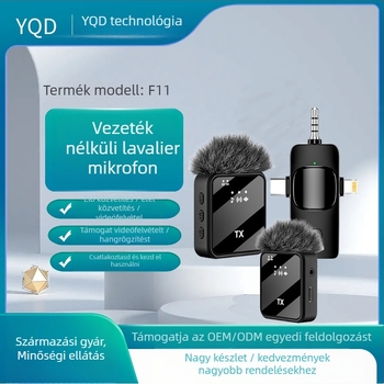 Galléros klips mikrofón – vezetékes, professzionális felvételhez, frekvenciatartomány 100 Hz–20 kHz, SNR ≥75 dB, beépített akkumulátor nélkül