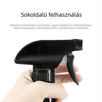 Pentagonális permetező palack fodrászszalonhoz – finom köd, állítható fej, műanyag, 70 ml