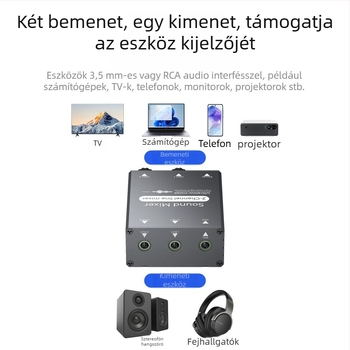 Tuya Hq35 élő közvetítéshez készült hangmixer – 2-in-1 kapcsoló, 3,5 mm hangszintézis, 1080 felbontás, 300 cm kábel
