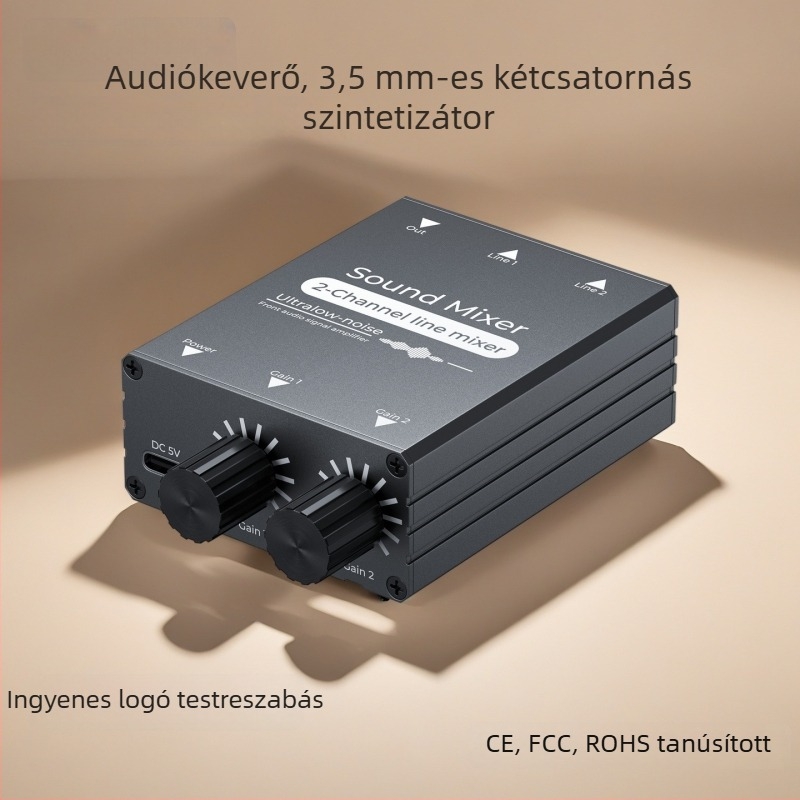 Tuya Hq35 élő közvetítéshez készült hangmixer – 2-in-1 kapcsoló, 3,5 mm hangszintézis, 1080 felbontás, 300 cm kábel