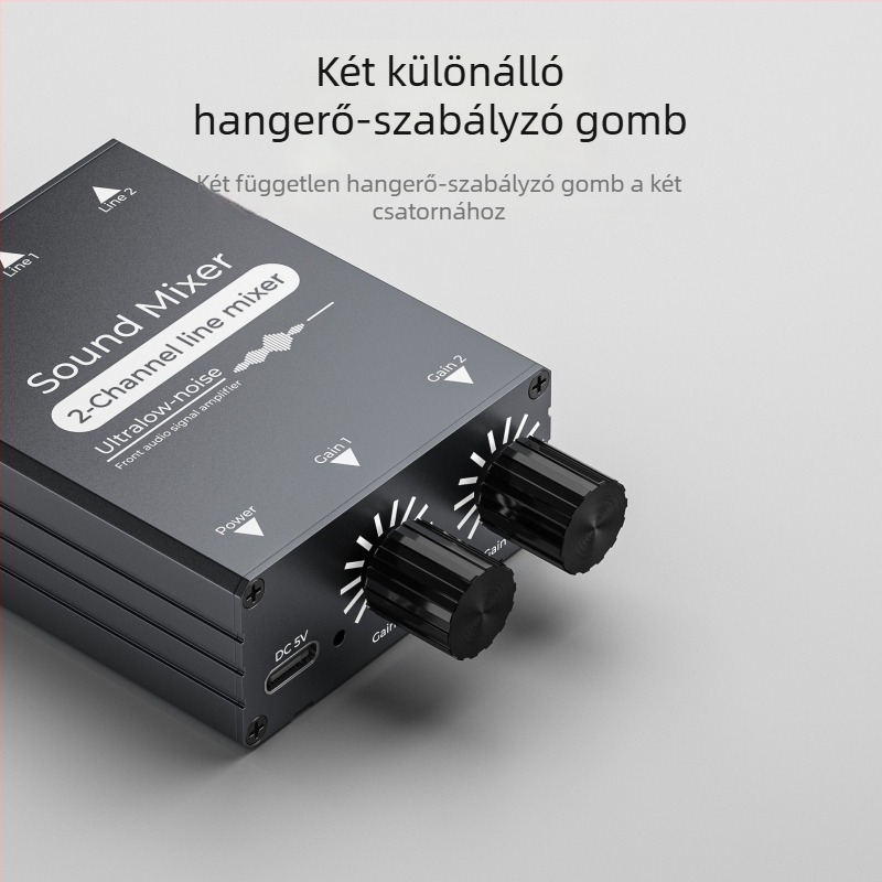Tuya Hq35 élő közvetítéshez készült hangmixer – 2-in-1 kapcsoló, 3,5 mm hangszintézis, 1080 felbontás, 300 cm kábel