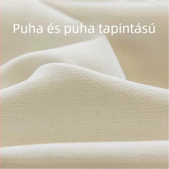 Chenille anyagú teljes sötétítő függöny, bevonat nélküli, krémszín, hálószoba és nappali számára, modern minimalista stílus.