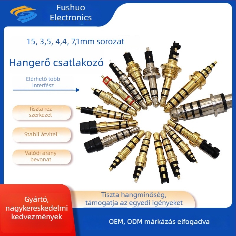 3,5 mm Audió/Videó Dugó a Hi-Fi Panel Végéhez (Márka: Fu Shuo; Működési tartomány: 20–100°C; SGS tanúsítvány; Dugó típusa: Audió/Vídeo)