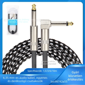 6,35 mm hangszerkábel gitárhoz, basszushoz és elektronikus dobhoz — árnyékolt, zajcsökkentő