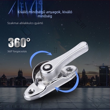 Ablakzár alumíniumötvözetből, félhold alakú kampóval, univerzális csúszóajtókhoz