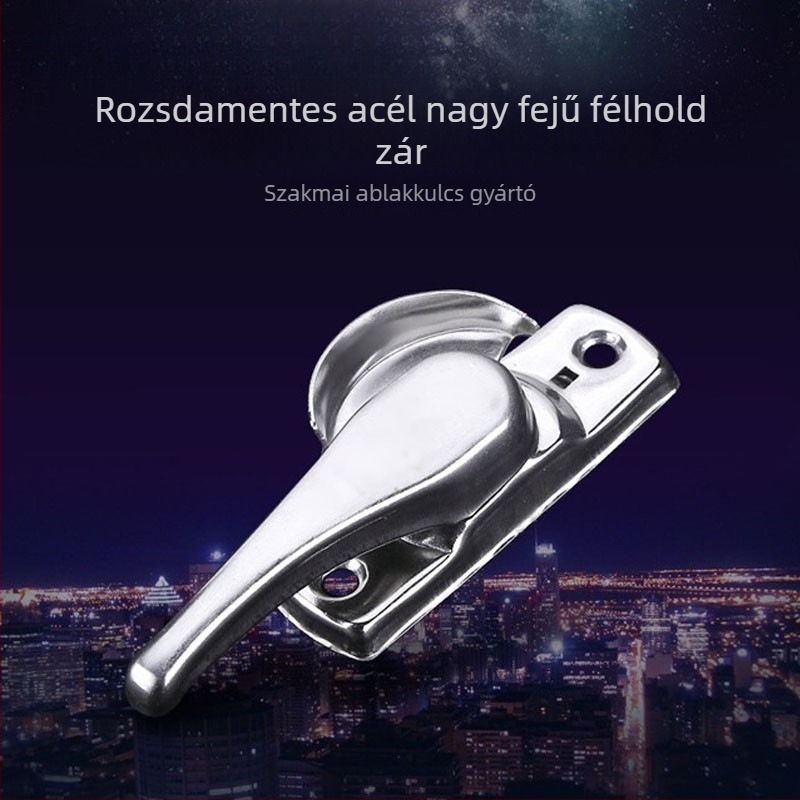 Ablakzár alumíniumötvözetből, félhold alakú kampóval, univerzális csúszóajtókhoz