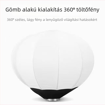 Szénszálas gömb alakú lámpabúra, lágy fényhez, modell 65, tömeg 2 kg, márka Jingle picture, projekció/fotózás
