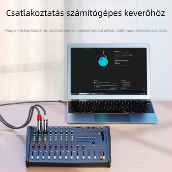 Type-C dupla 6,5 mm-es kimenetű audio kábel 6,35 mm-es csatlakozókkal, elektronikus zongorához és hangkeverőhöz