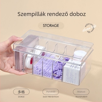 Akril manikűr- és szempillás eszközök asztali tárolója, 12 rekesszel