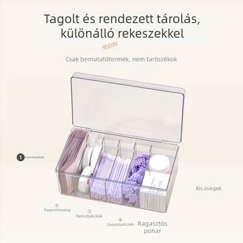 Akril manikűr- és szempillás eszközök asztali tárolója, 12 rekesszel