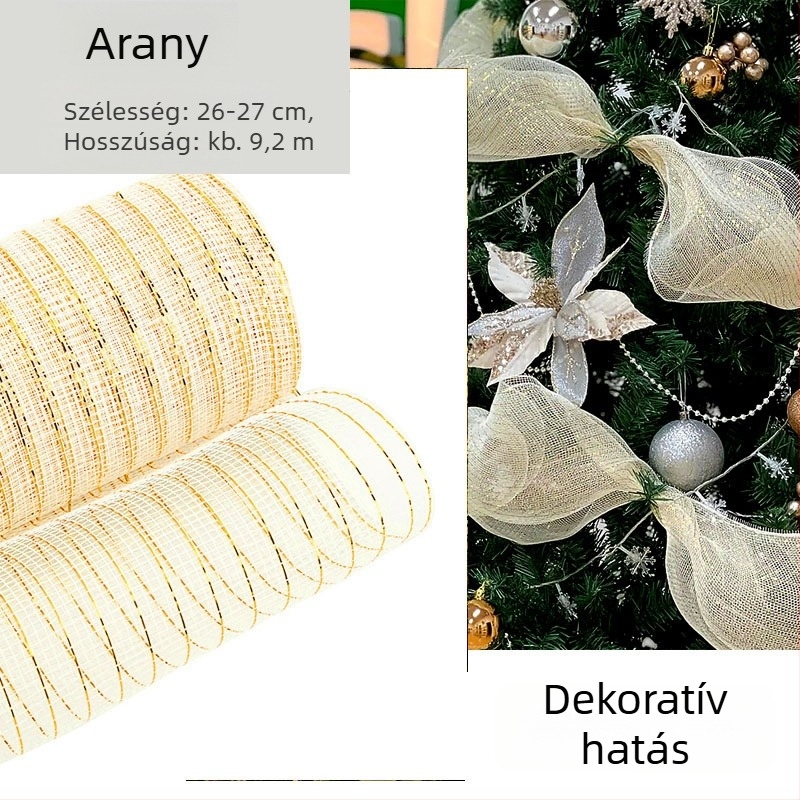 Karácsonyi díszítő szalag — műanyag, helyszíni díszítés kelléke, Mesibo márka