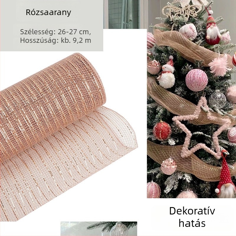 Karácsonyi díszítő szalag — műanyag, helyszíni díszítés kelléke, Mesibo márka