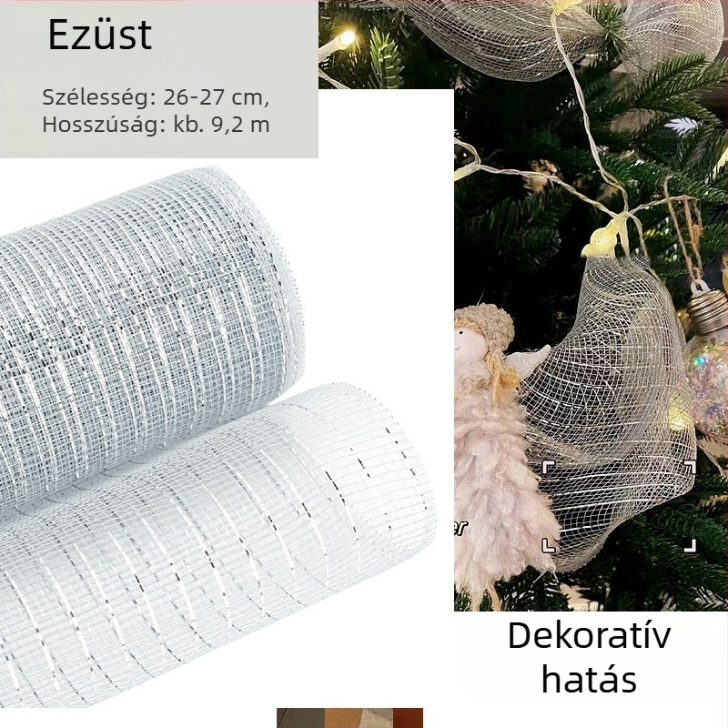 Karácsonyi díszítő szalag — műanyag, helyszíni díszítés kelléke, Mesibo márka