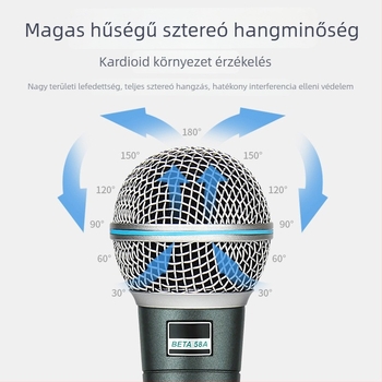 BETA77A Dinamikus vezetékes mikrofon színpadi használatra – szuperkardioid, XLR 3‑pin, 5 m kábel, 30 Hz–15 kHz