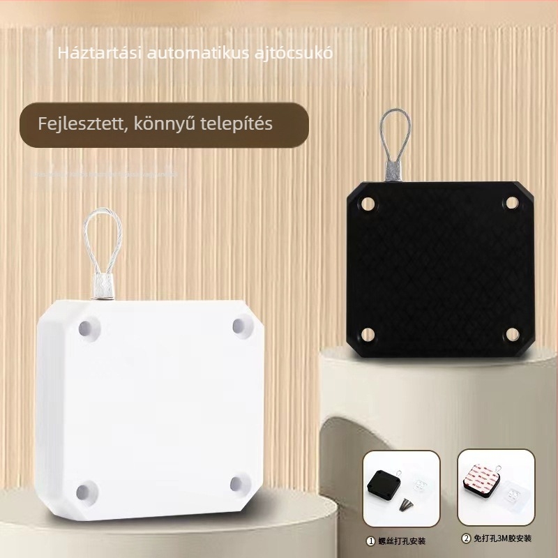 Zsinóros ajtócsukó hálószoba és csúszó ajtókhoz, automatikus visszatérés, csendes működés, ABS műanyag, modern minimalista stílus