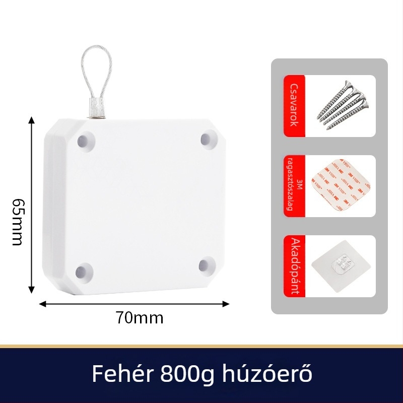 Zsinóros ajtócsukó hálószoba és csúszó ajtókhoz, automatikus visszatérés, csendes működés, ABS műanyag, modern minimalista stílus