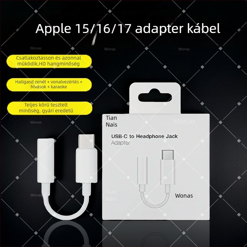 USB-C 3,5 mm-es audio adapter kábel iPhone 15-höz