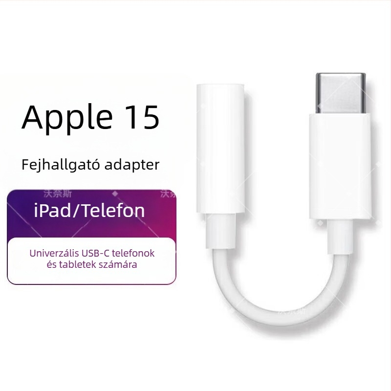 USB-C 3,5 mm-es audio adapter kábel iPhone 15-höz