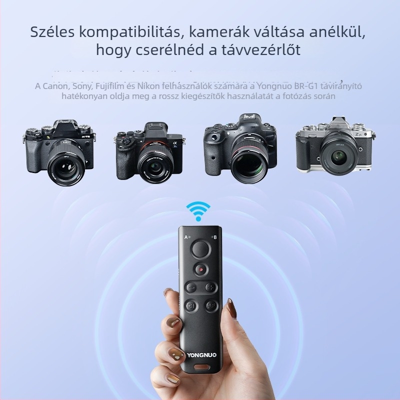 Yongnuo BR-G1 Bluetooth kamera távvezérlő Canon, Sony, Fuji és Nikon tükör nélküli kamerákhoz