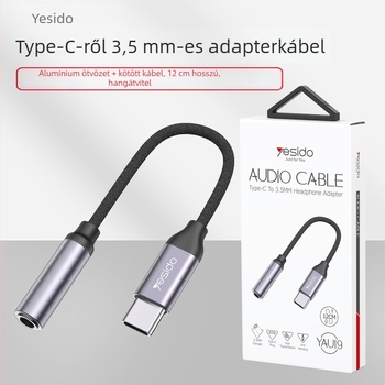 Yesido YAU19 Type-C 3,5 mm fejhallgató adapter Androidhoz