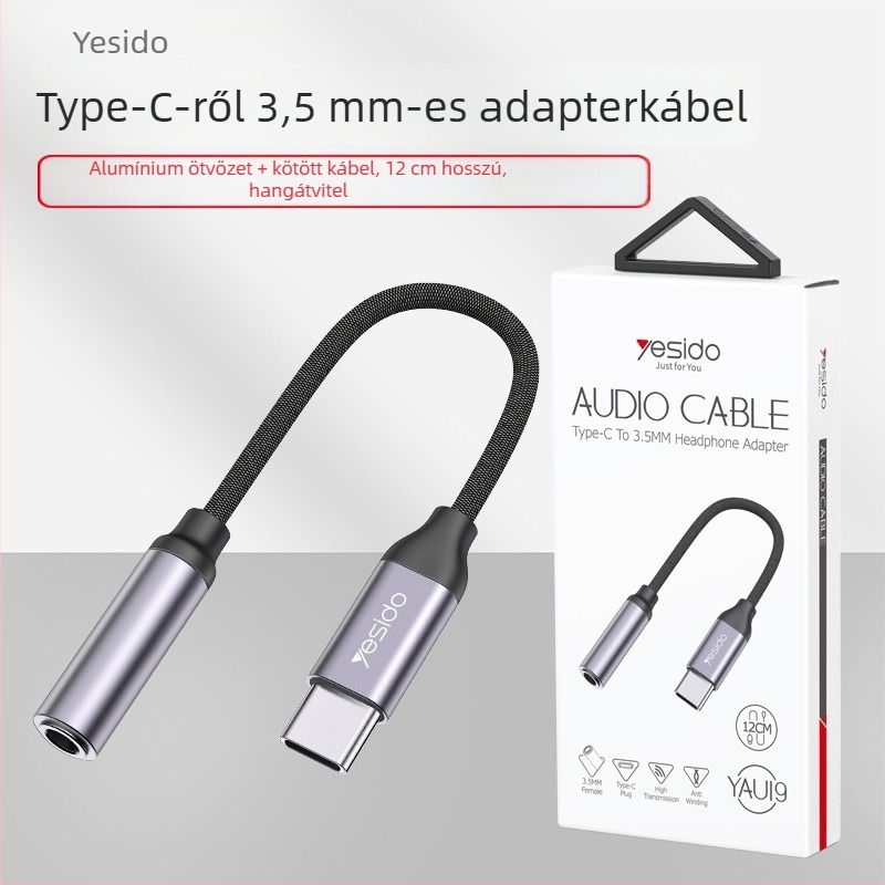 Yesido YAU19 Type-C 3,5 mm fejhallgató adapter Androidhoz