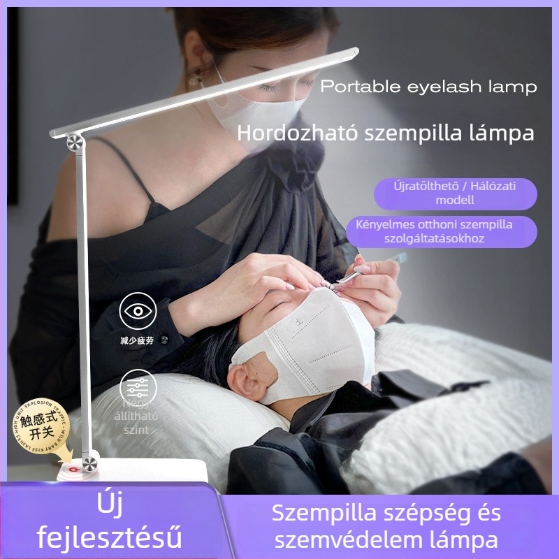 Szempilla- és manikűrápolási lámpa, hordozható összecsukható szemvédő lámpa, ultra fényes a szempillák hosszabbításához