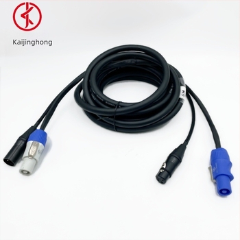 DMX512 jel- és tápegység kábel aktív hangfalakhoz, színpadi világítás csatlakozás, rugalmas PVC hüvely, RoHS kompatibil