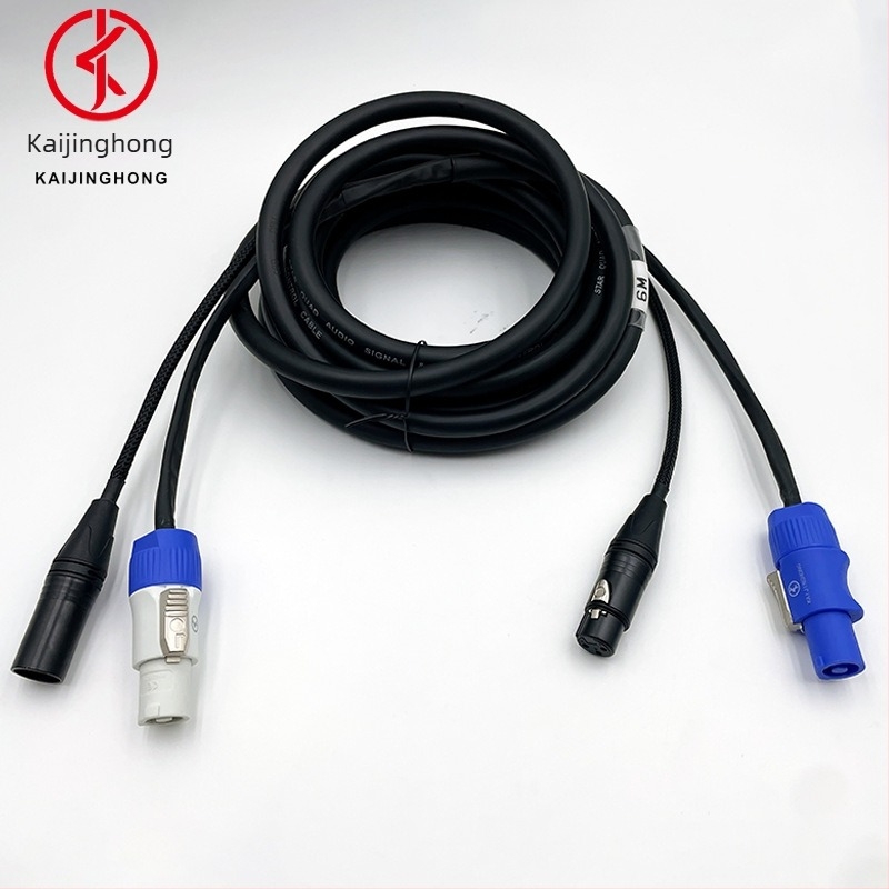 DMX512 jel- és tápegység kábel aktív hangfalakhoz, színpadi világítás csatlakozás, rugalmas PVC hüvely, RoHS kompatibil