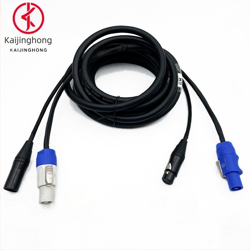 DMX512 jel- és tápegység kábel aktív hangfalakhoz, színpadi világítás csatlakozás, rugalmas PVC hüvely, RoHS kompatibil