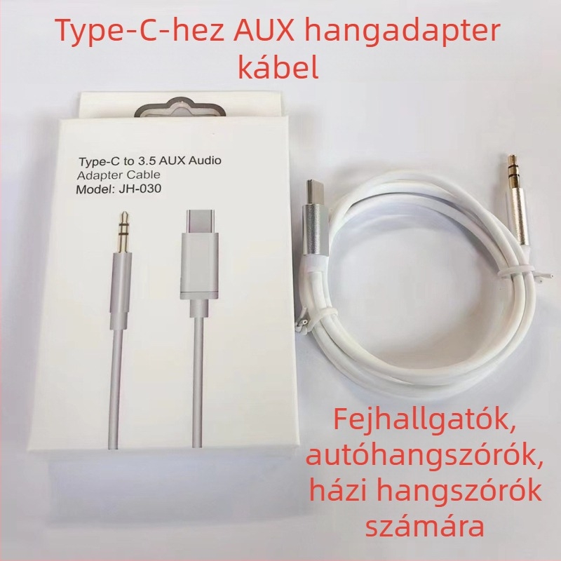 Type-C to 3,5 mm digitális audio adapter kábel, fonott kivitel, Apple Type-C kompatibilis, modell 121