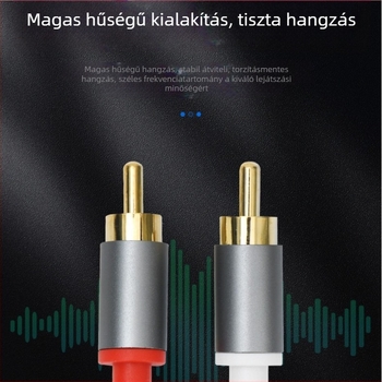 AV kábel 2RCA-2RCA, aranyozott, rézmag, réz kábel, számítógépes perifériákhoz