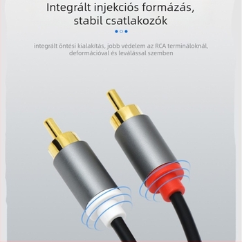 AV kábel 2RCA-2RCA, aranyozott, rézmag, réz kábel, számítógépes perifériákhoz