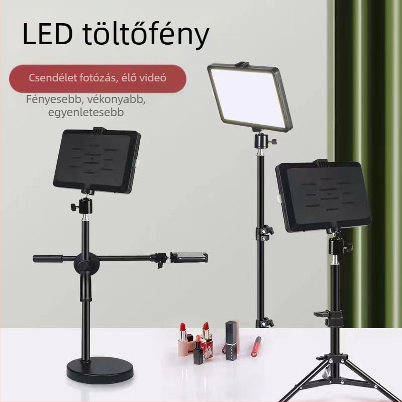LED világítás fotózáshoz és élő közvetítéshez, hordozható asztali lámpa lágy fényekkel, állítható színhőmérséklet 3000K–6000K és fényerő, USB tápegység, 12W