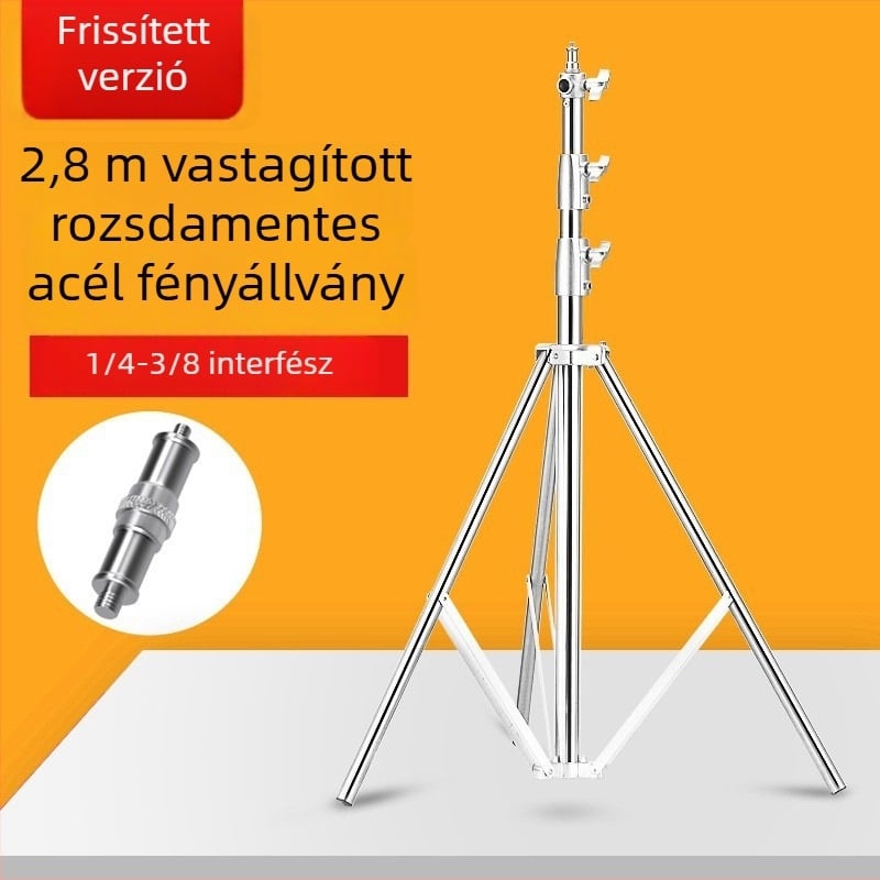 Fényképező lámpa állvány – univerzális kompatibilitás, alumínium ötvözetből, teherbírás max. 6–10 kg, súly 2,9 kg