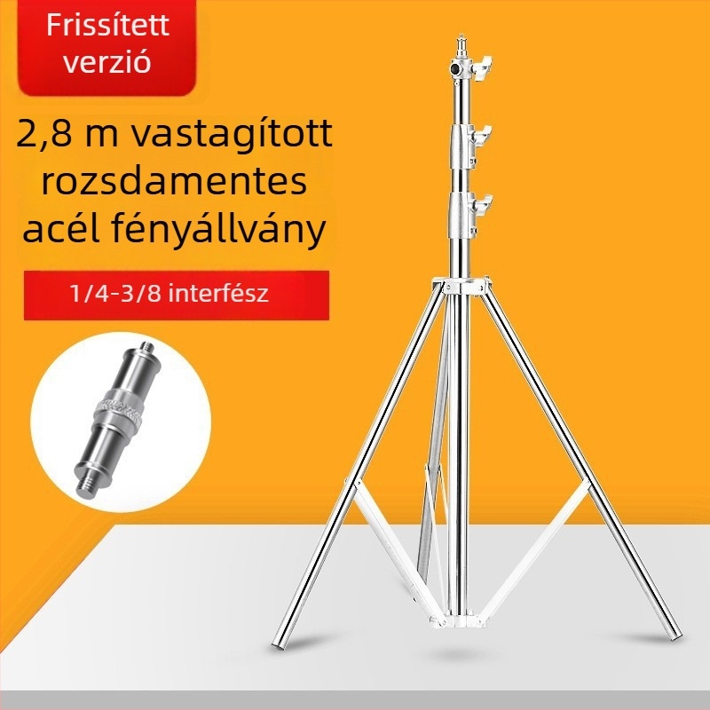 Fényképező lámpa állvány – univerzális kompatibilitás, alumínium ötvözetből, teherbírás max. 6–10 kg, súly 2,9 kg