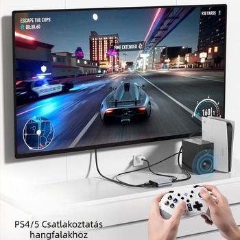 4K HDMI audió elosztó SPDIF és 3,5 mm digitális optikai hanggal, nagy felbontású, kompatibilis Nintendo Switch-szel, PS4-gyel és PS5-tel