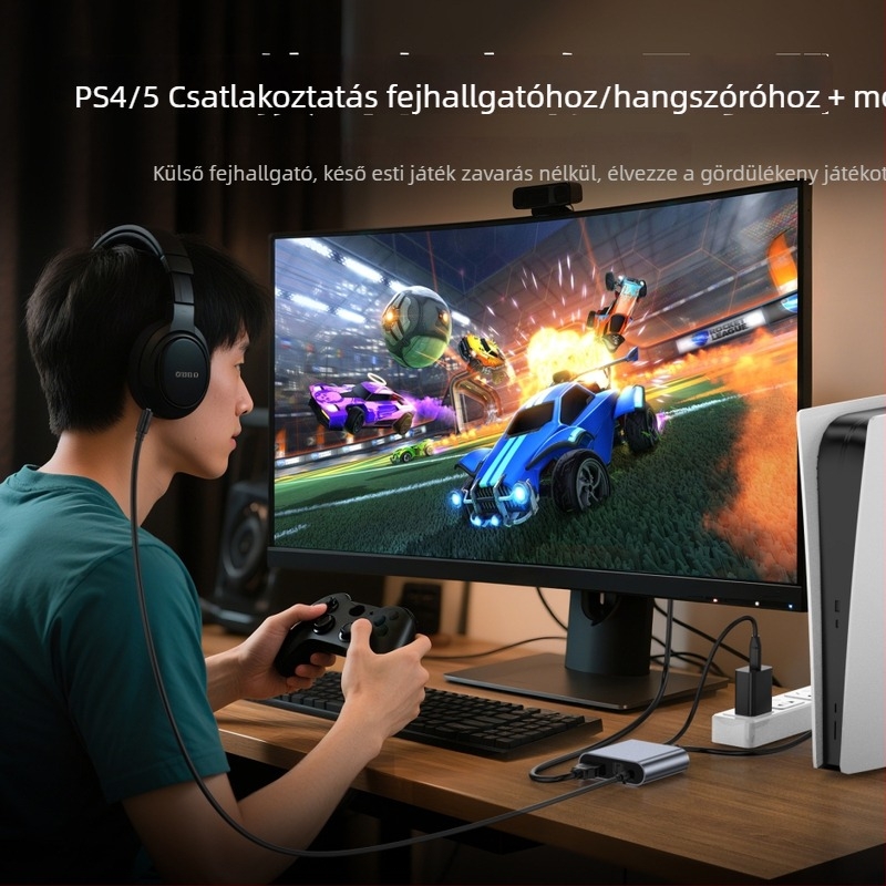 4K HDMI audió elosztó SPDIF és 3,5 mm digitális optikai hanggal, nagy felbontású, kompatibilis Nintendo Switch-szel, PS4-gyel és PS5-tel