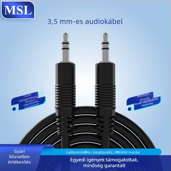 Msl autóba AUX hangsáv, 3,5 mm férfi–férfi, nikkelezett, oxigénmentes réz mag