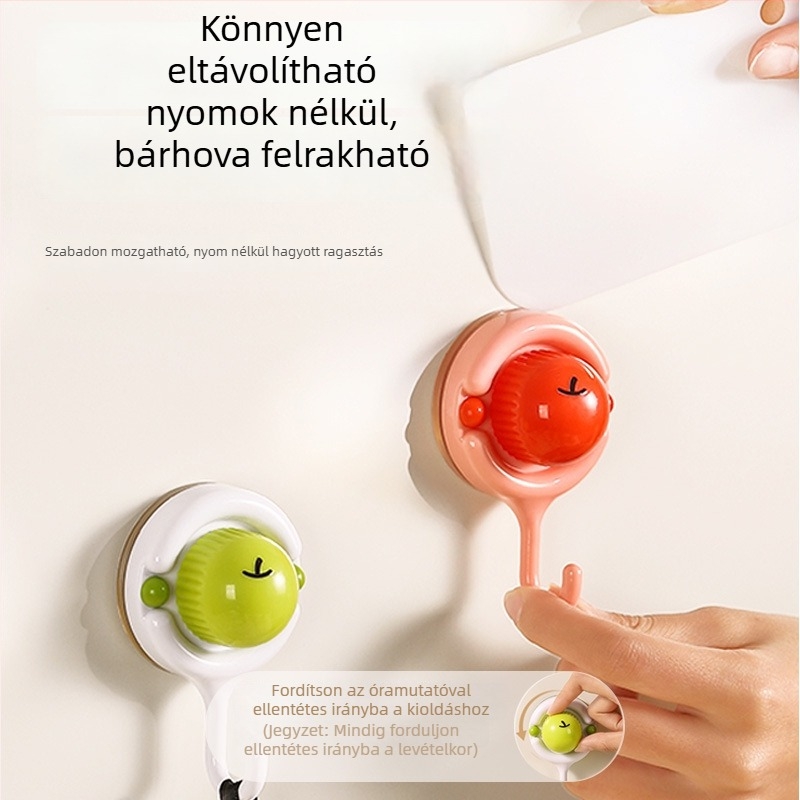 Ventuzás fogas konyhába és fürdőszobába – fúrás nélkül, mozgatható, ABS anyag, egylakos rajzfilm-cuki stílus, modell XY26113