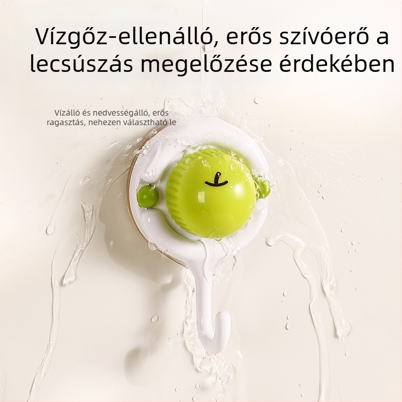 Ventuzás fogas konyhába és fürdőszobába – fúrás nélkül, mozgatható, ABS anyag, egylakos rajzfilm-cuki stílus, modell XY26113