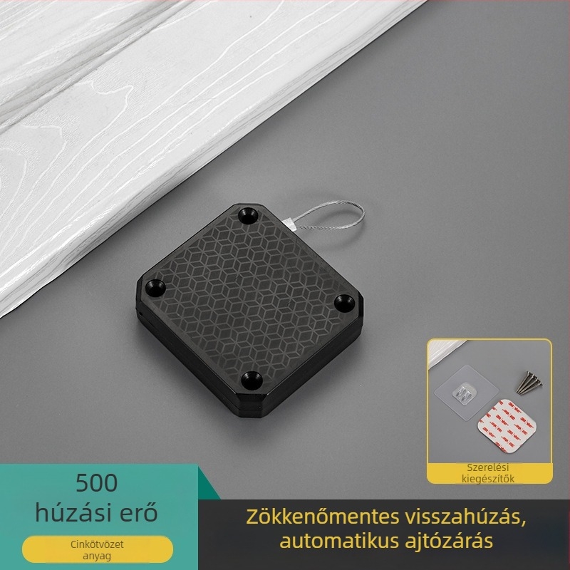 Ajtózáró zsinóros rendszer tolóajtókhoz, ABS, Ayres, világos luxus stílus, zárási sebesség 1–10, erős záróerő.