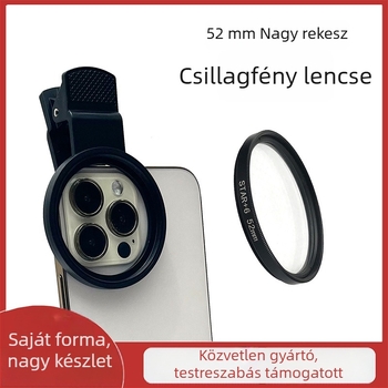 Telefon lencse készlet ékszerszerű csillogó tükörrel, Huayue A-52MM, univerzális kompatibilitás