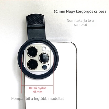 Telefon lencse készlet ékszerszerű csillogó tükörrel, Huayue A-52MM, univerzális kompatibilitás