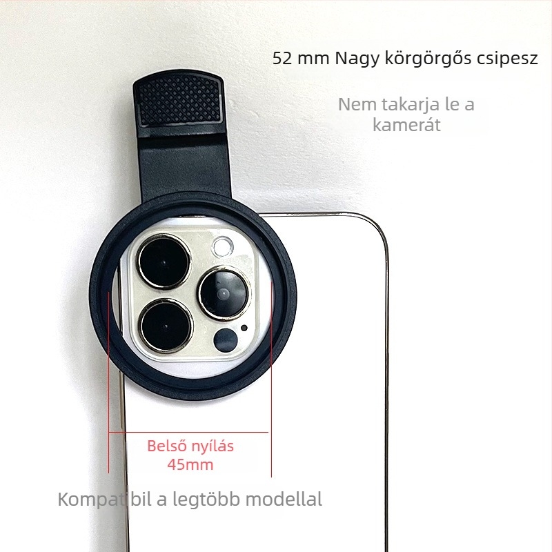 Telefon lencse készlet ékszerszerű csillogó tükörrel, Huayue A-52MM, univerzális kompatibilitás